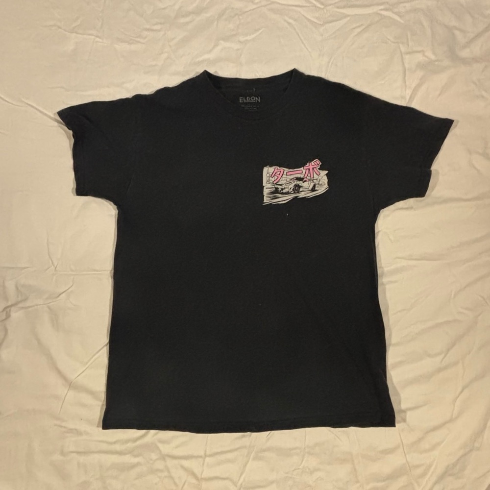 Black T-Shirt with Pink Graphic From Tillys